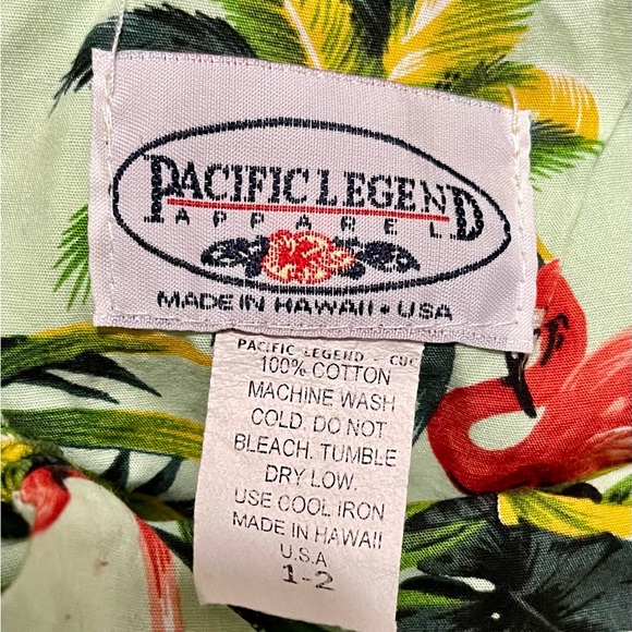 Pacific Legends Apparel 🌺 Made in Hawaii Green Flamingo Bungee Sundress Sz L - Picture 5 of 5